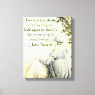 Jane Austens Porträt + Zitat Leinwanddruck