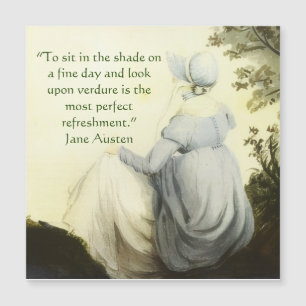 Jane Austens Porträt + Zitat Magnetkarte
