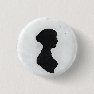 Jane Austens Silhouette auf einem Schlüsselanhänge Button