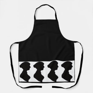 Jane Austens Silhouette auf Schwarz Schürze