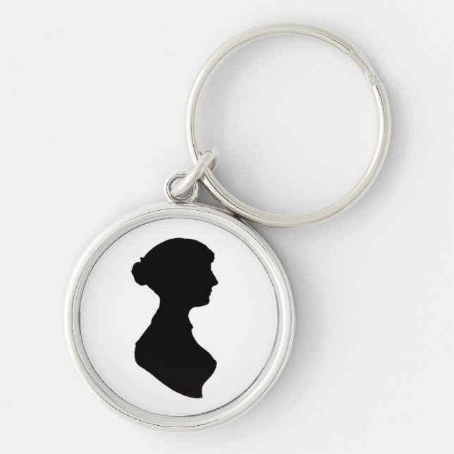 Jane Austen's Silhouette on a  Keychain Schlüsselanhänger (Vorne)