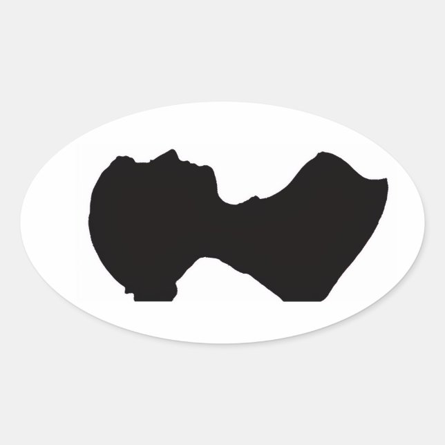 Jane Austens Silhouette Oval Aufkleber (Vorderseite)
