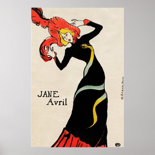 Jane Avril (1899) von Henri de Toulouse-Lautrec Poster (Vorne)