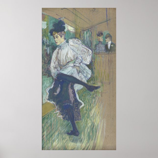 Jane Avril Dancing Henri Toulouse-Lautrec-Leinwand Poster (Vorne)