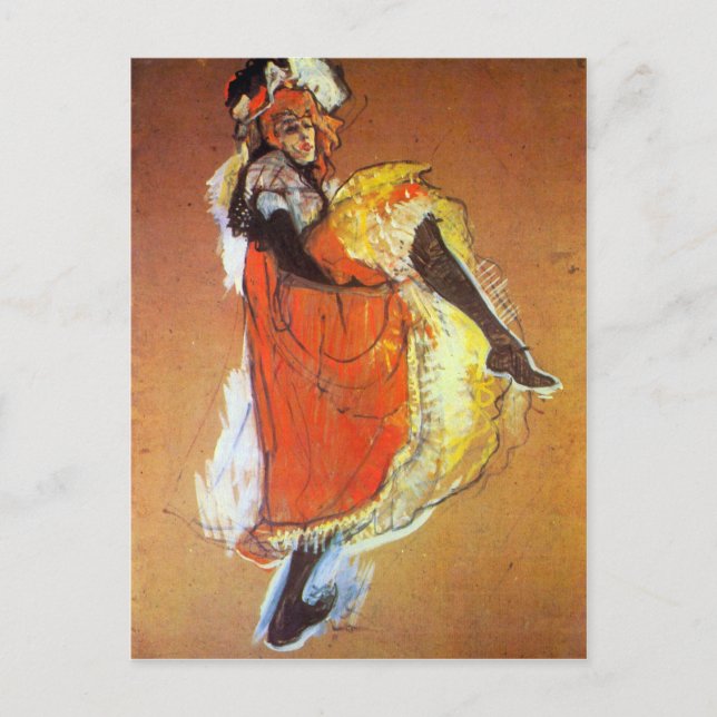 Jane Avril Dancing von Toulouse-Lautrec Postkarte (Vorderseite)