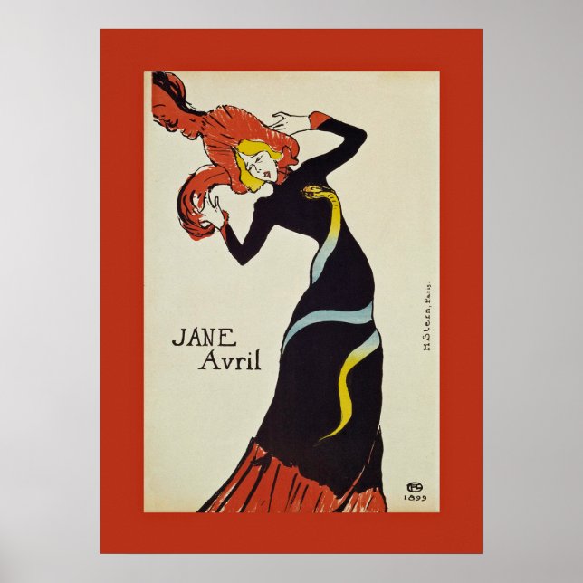 Jane Avril ~ Henri de Toulouse Lautrec 1899 Poster (Vorne)