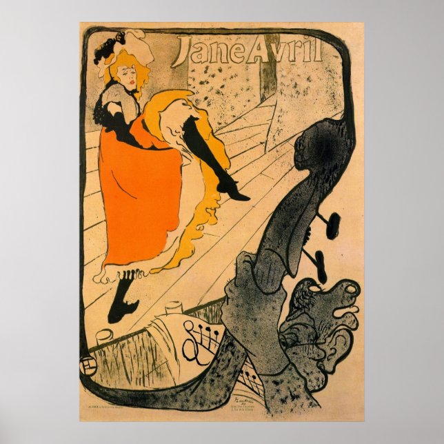 Jane Avril von Toulouse-Lautrec Poster (Vorne)