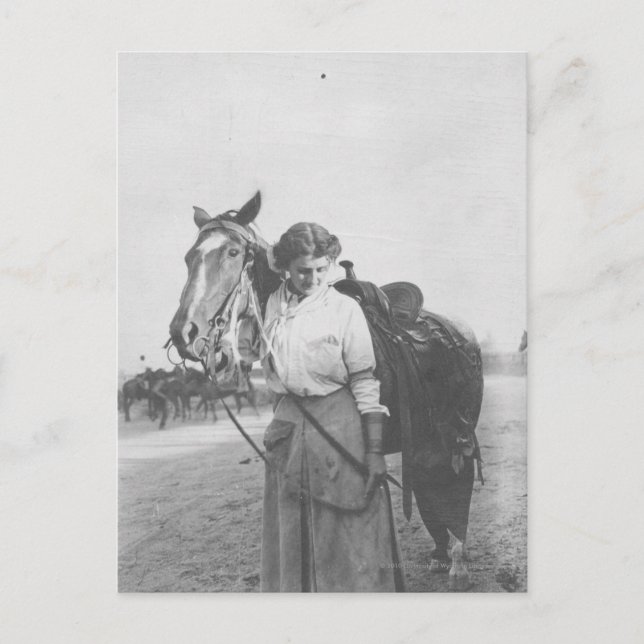 Jane Bernoudi und ihr Pferd Postkarte (Vorderseite)
