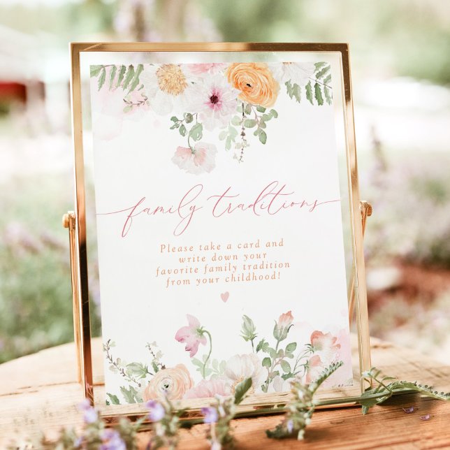 JANE Blush Floral Family Traditionen Bridal Game Poster (Von Creator hochgeladen)