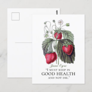 Jane Eyre - Bleiben Sie gesund - Erdbeeren Postkarte