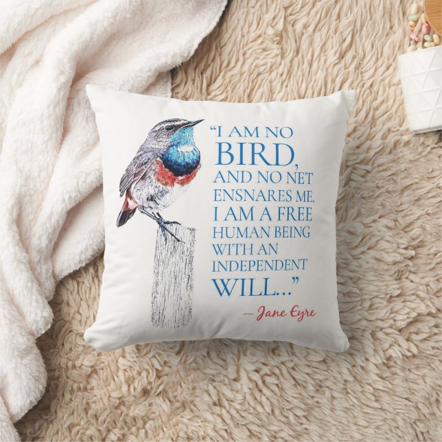 Jane Eyre - I Am No Bird - Blue Throated Bird Kissen (Decke)