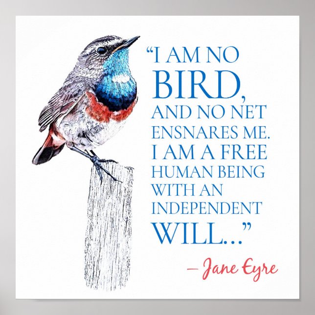 Jane Eyre - I Am No Bird - Blue Throated Bird Poster (Vorne)