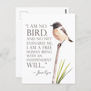 Jane Eyre - I Am No Bird - Brown Bird Postkarte