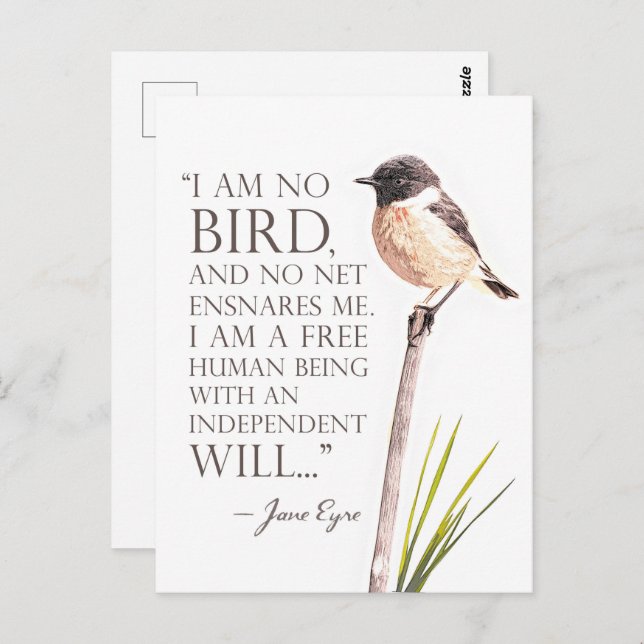 Jane Eyre - I Am No Bird - Brown Bird Postkarte