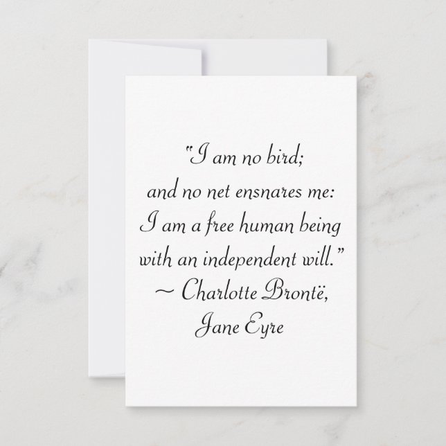 Jane Eyre I Am No Bird Quote Dankeskarte (Vorderseite)