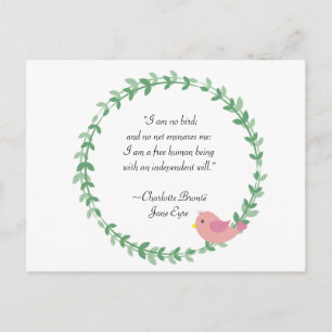 Jane Eyre I Am No Bird Quote Postkarte