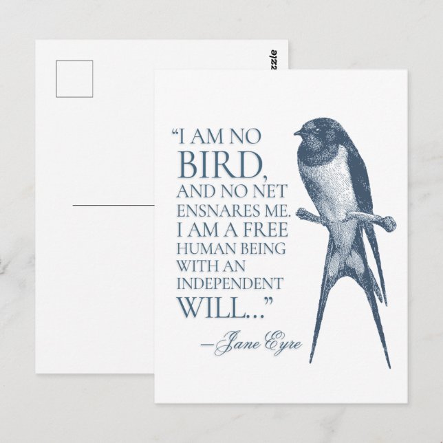Jane Eyre - I Am No Bird - Schlucken Postkarte (Vorne/Hinten)