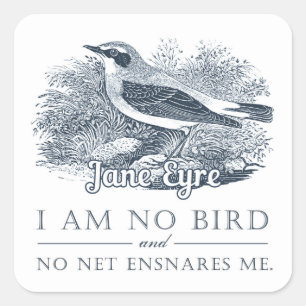 Jane Eyre - I Am No Bird - Vintager Vogel Quadratischer Aufkleber