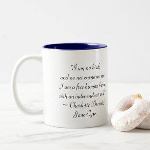 Jane Eyre Ich bin kein Vogel-Zitat Zweifarbige Tasse