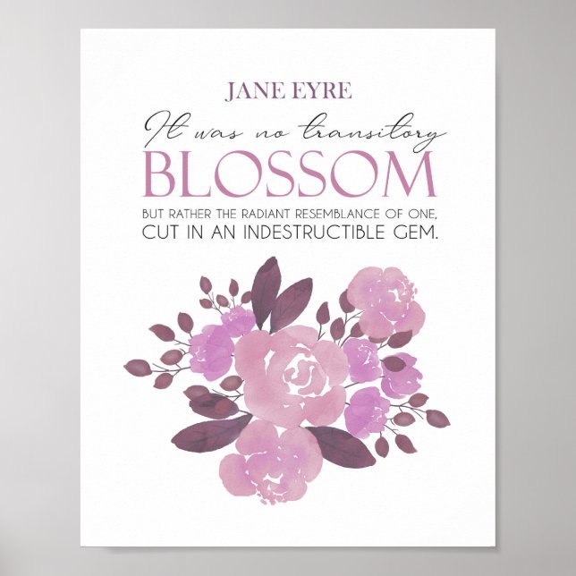 Jane Eyre - No Transitory Blossom - Pink Roses Poster (Vorne)