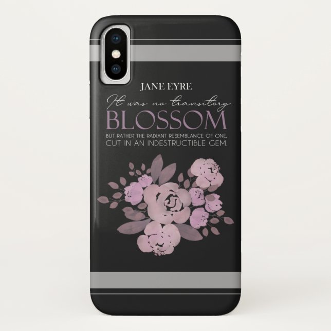Jane Eyre - No Transitory Blossom - Rose Black Case-Mate iPhone Hülle (Rückseite)