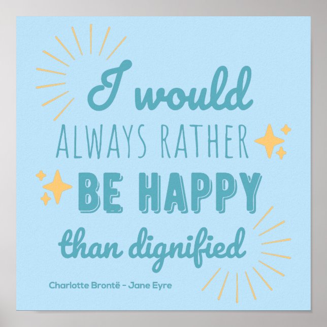 Jane Eyre Quote I - Blue Edition Poster (Vorne)