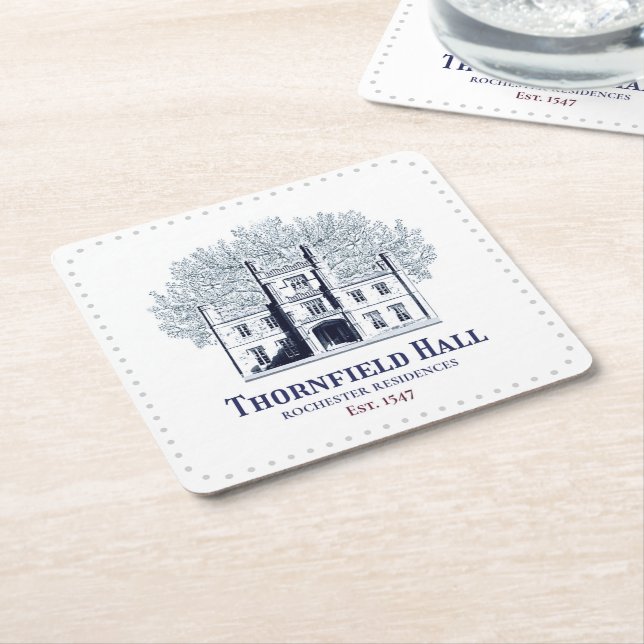 Jane Eyre Thornfield Hall Rochester Residences Rechteckiger Pappuntersetzer (angewinkelt)