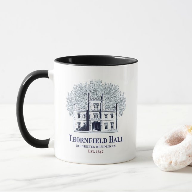 Jane Eyre Thornfield Hall Rochester Residences Tasse (Mit Donut)