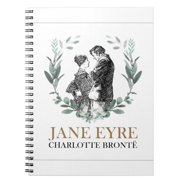 Jane Eyre und Edward Rochester mit Wreath Notizblock (Vorderseite)