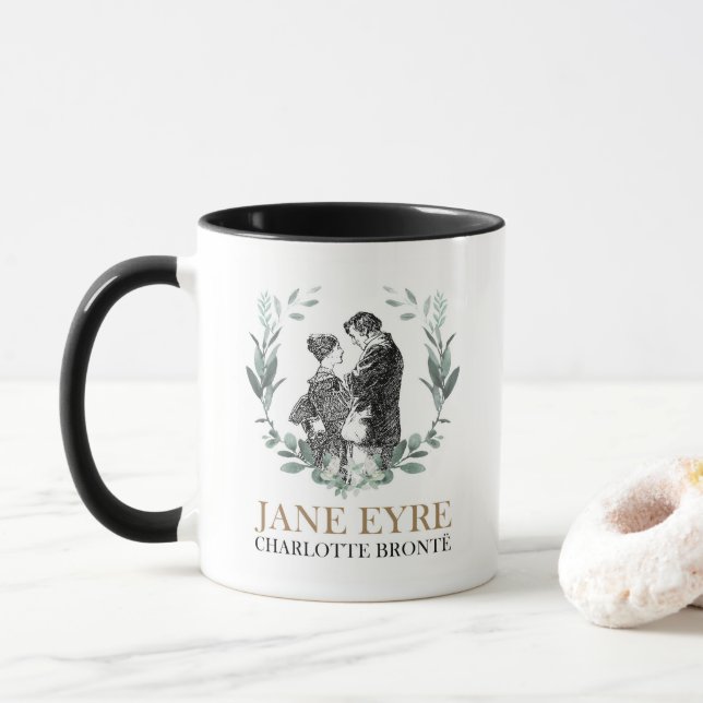 Jane Eyre und Edward Rochester mit Wreath Tasse (Mit Donut)