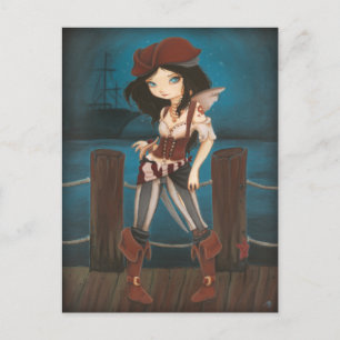 Jane - Fantasy Fairy Pirate Postkarte