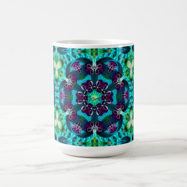 JANE ~ Hübsch Glitterie Muster ~ Personalisiert ~ Kaffeetasse (Mittel)