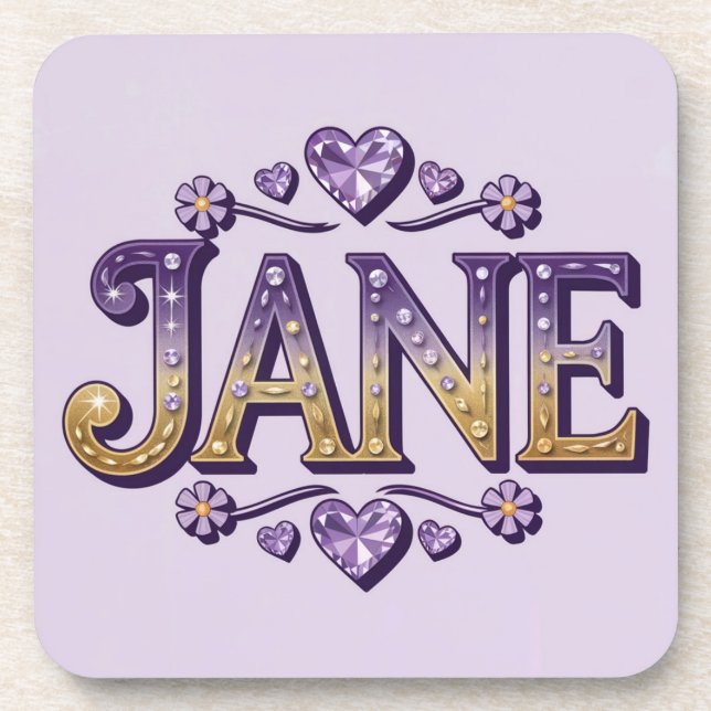 Jane Lila Gold Untersetzer Set (Vorderseite)