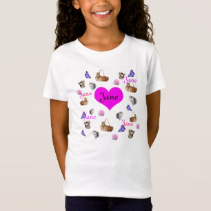 Jane mit Katzen und Schmetterlingen, T-Shirt