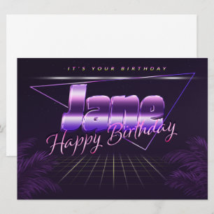 Jane Name Vorname lila retro Karte Geburtstag