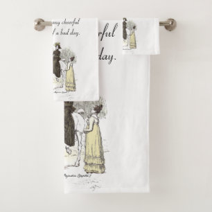 Jane on Horseback - Jane Austen Pride & Prejudice Badhandtuch Set