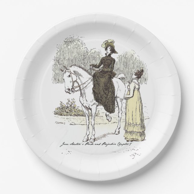 Jane on Horseback - Jane Austen Pride & Prejudice Pappteller (Vorderseite)