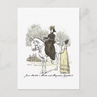 Jane on Horseback - Jane Austen Pride & Prejudice Postkarte