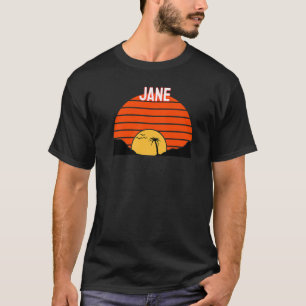 Jane Palm Tree Sunset Retro Vintag Sand Dunes T-Shirt