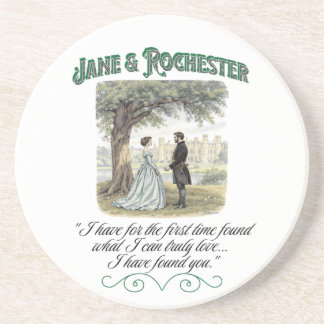 Jane & Rochester Thornfield Hall Romantic Quote  Getränkeuntersetzer