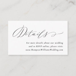 Jane Simple Calligraphy Wedding Website Details Begleitkarte