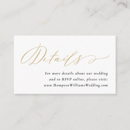 Jane Simple Gold Script Wedding Website Details Begleitkarte