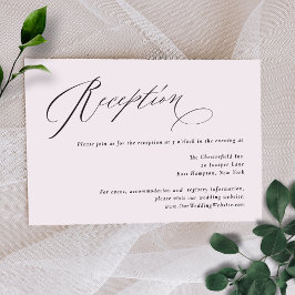 Jane Simple Minimal Black Script Wedding Reception Begleitkarte
