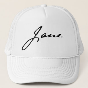 Jane wie Jane Austen, Unterschrift Truckerkappe