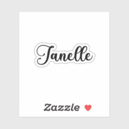 Janelle Name - Handgeschriebene Kalligrafie Aufkleber