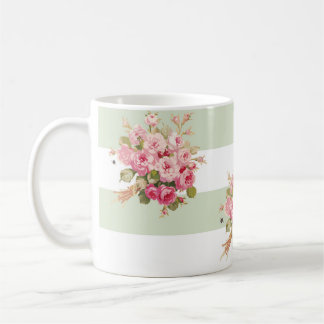 Janes Rosen-Blumenstraußbasilikum-Streifen-Tasse Tasse