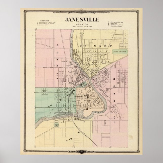 Janesville, Landkreis Rock Co Poster (Vorne)