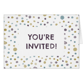 Janet Confetti Watercolor Dots Birthday Einladung