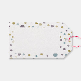 Janet Confetti Watercolor Dots Gift Tag Geschenkanhänger
