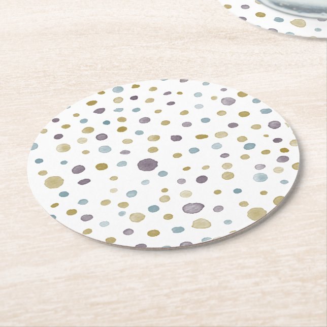 Janet Confetti Watercolor Dots Paper Untersetzer (Angewinkelt)